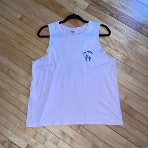 PINK Victoria's Secret Las Vegas Tank Top Large Graphic Blush Pink Medium
